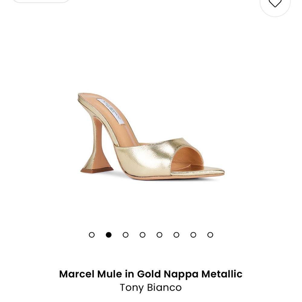 Tony Bianco Marcel Mule in Gold Nappa Metallic size 5.5